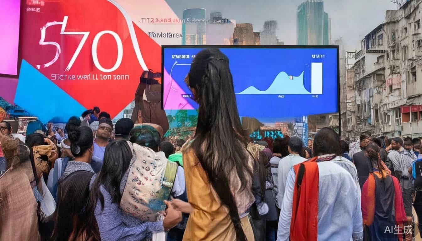 近年来，印度的互联网用户数迅速增长，截至2023年